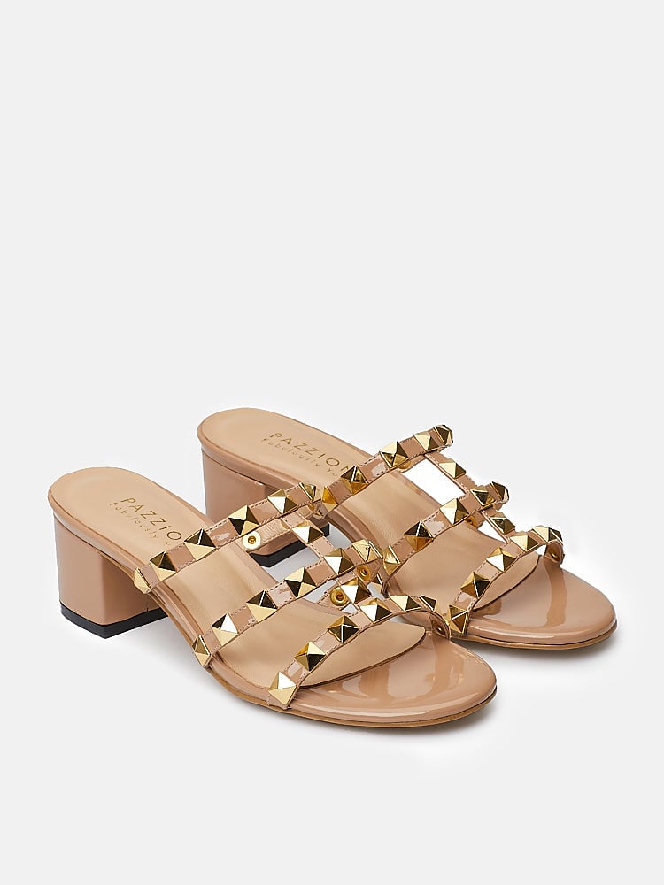  Dép Cao Gót Nữ Pazzion Dion Studded Slide Sandals 