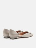  Giày Đế Bệt Nữ Pazzion Beatrice Silver Square Buckle Heels 
