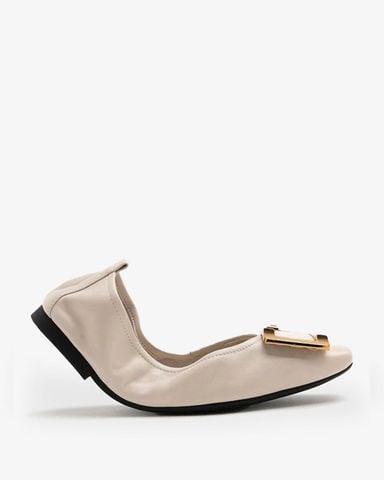 Giày Búp Bê Nữ PAZZION Huda Gold Buckle Foldable Flats
