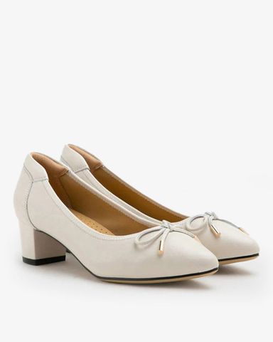 Giày Búp Bê Nữ PAZZION Una Ribbon Low Block Heels