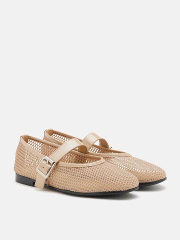 Giày Búp Bê Nữ Pazzion Ellie Mesh Buckled Mary Janes