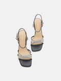  Giày Cao Gót Nữ Pazzion Emery Crystal Embellished Knot Strap Heel Sandals 