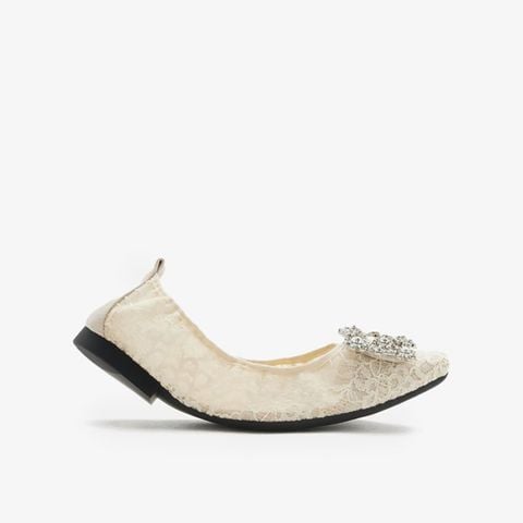 Giày Búp Bê Nữ Pazzion Alina Lace Diamante Foldable Flats