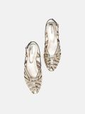  Giày Búp Bê Nữ Pazzion Rebekah Strappy Metallic Slingback Flats 