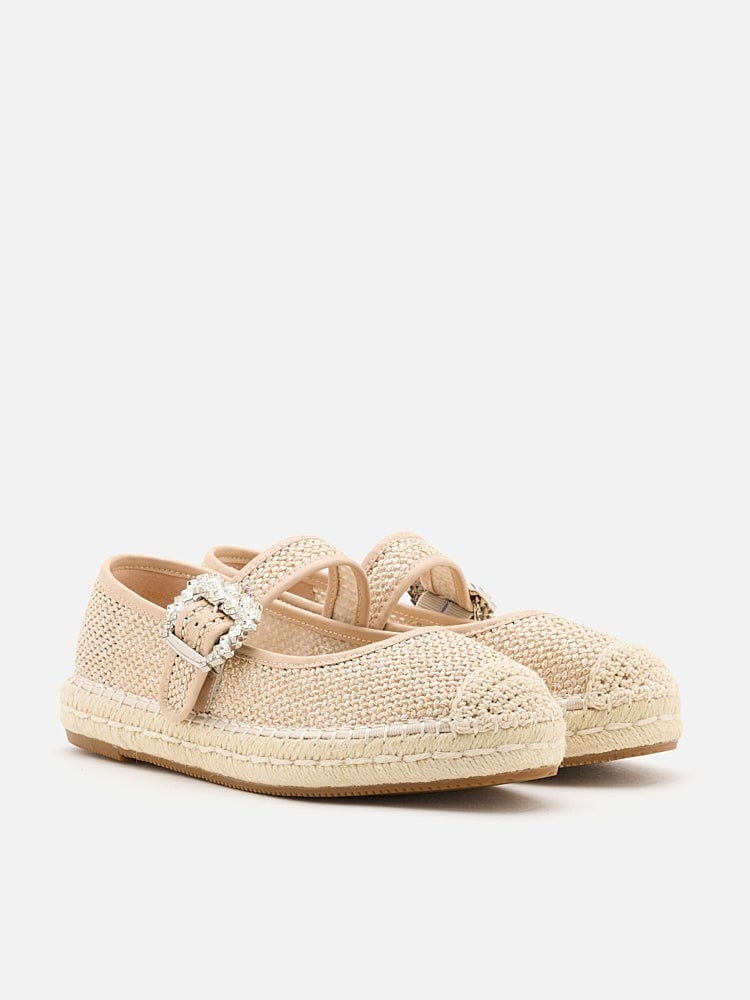  Giày Lười Nữ Pazzion Maple Diamante Buckle Espadrille Flats 