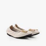  Giày Búp Bê Nữ PAZZION Harper Gold Buckled Pointed-Toe Flats 