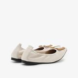  Giày Búp Bê Nữ PAZZION Harper Gold Buckled Pointed-Toe Flats 