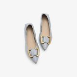  Giày Búp Bê Nữ PAZZION Harper Gold Buckled Pointed-Toe Flats 
