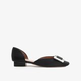  Giày Đế Bệt Nữ Pazzion Beatrice Silver Square Buckle Heels 