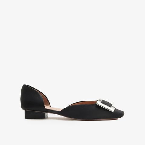 Giày Cao Gót Nữ Pazzion Beatrice Silver Square Buckle Heels