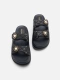  Dép Quai Ngang Nữ Pazzion Leia Embellished Quilted Slides 