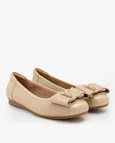 Giày Búp Bê Nữ PAZZION Jan Buckle Bow Square Toe Flats