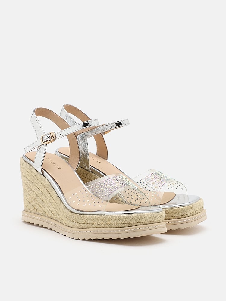  Giày Đế Xuồng Nữ Pazzion Simone Crystal Embellished Wedges 
