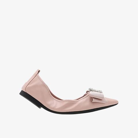Giày Búp Bê Nữ Pazzion Leslie Diamante Bow Pointed Toe Foldable Flats