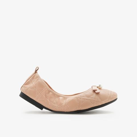 Giày Búp Bê Nữ Pazzion Simona Quilted Bow Pearl Foldable Flats