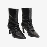  Giày Boots Nữ Primadonna Collection Da Mềm Nếp Gấp Tự Nhiên 