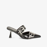  Giày Cao Gót Nữ Primadonna Collection Black Clogs With Buckles 7Cm 