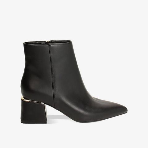 Giày Boots Primadonna Collection Black Ankle Boot With Gold Heel 6 Cm