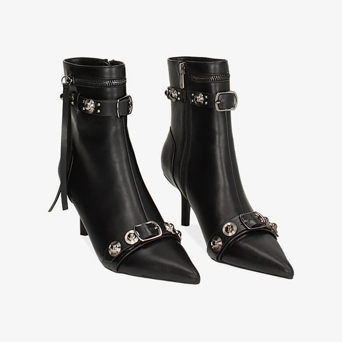  Giày Boots Primadonna Collection Black Ankle Boot With Studs 7.5 Cm 
