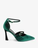  Giày Nữ Primadonna Collection Women Shoes Open Shank Velvet Verd 