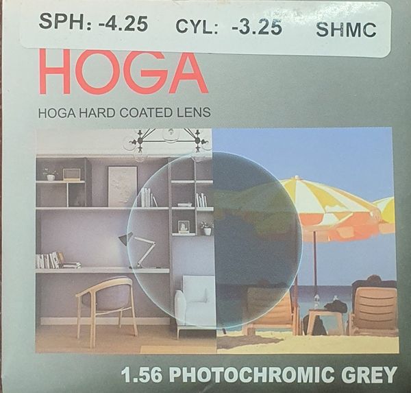 HOGA- 1.56 đơn tròng đổi màu khói-Grey trasition single vision lens 