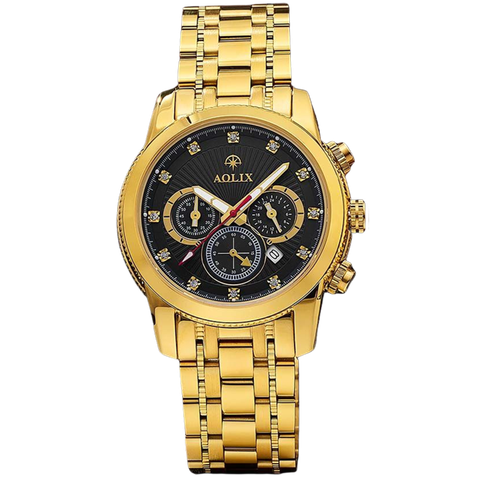 đồng hồ nam dây thép chronograph aolix al-7049g