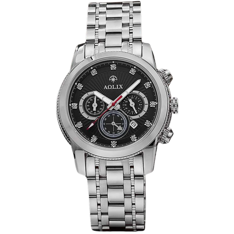 đồng hồ nam dây thép chronograph aolix al-7049g
