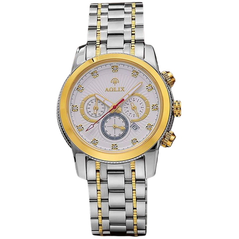 đồng hồ nam dây thép chronograph aolix al-7049g