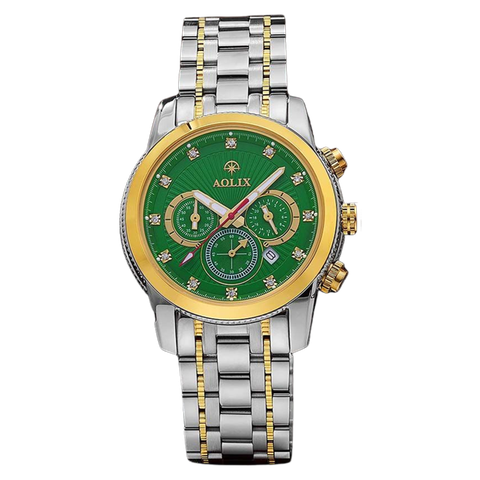 đồng hồ nam dây thép chronograph aolix al-7049g