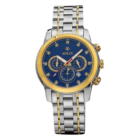 đồng hồ nam dây thép chronograph aolix al-7049g