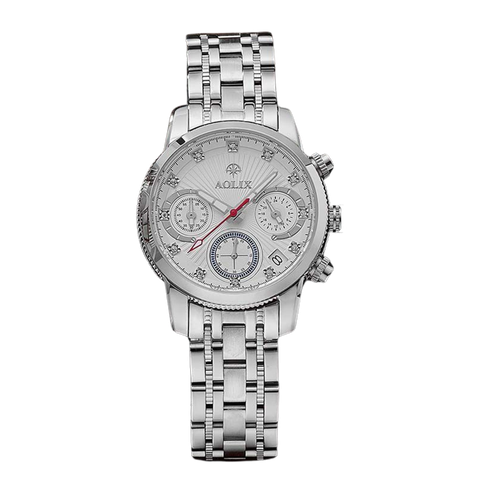 Đồng Hồ Nữ Chronograph Dây Thép Aolix AL-7049L