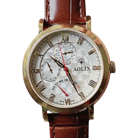  Đồng Hồ Nam Dây Da Aolix AL-7076G Sapphire Bảo Hành Chính Hãng 5 Năm 