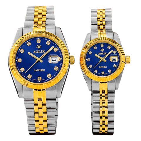  Đông Hồ Đôi Dây Thép Aolix AL-9147G Sapphire Bảo Hành Chính Hãng 5 Năm 