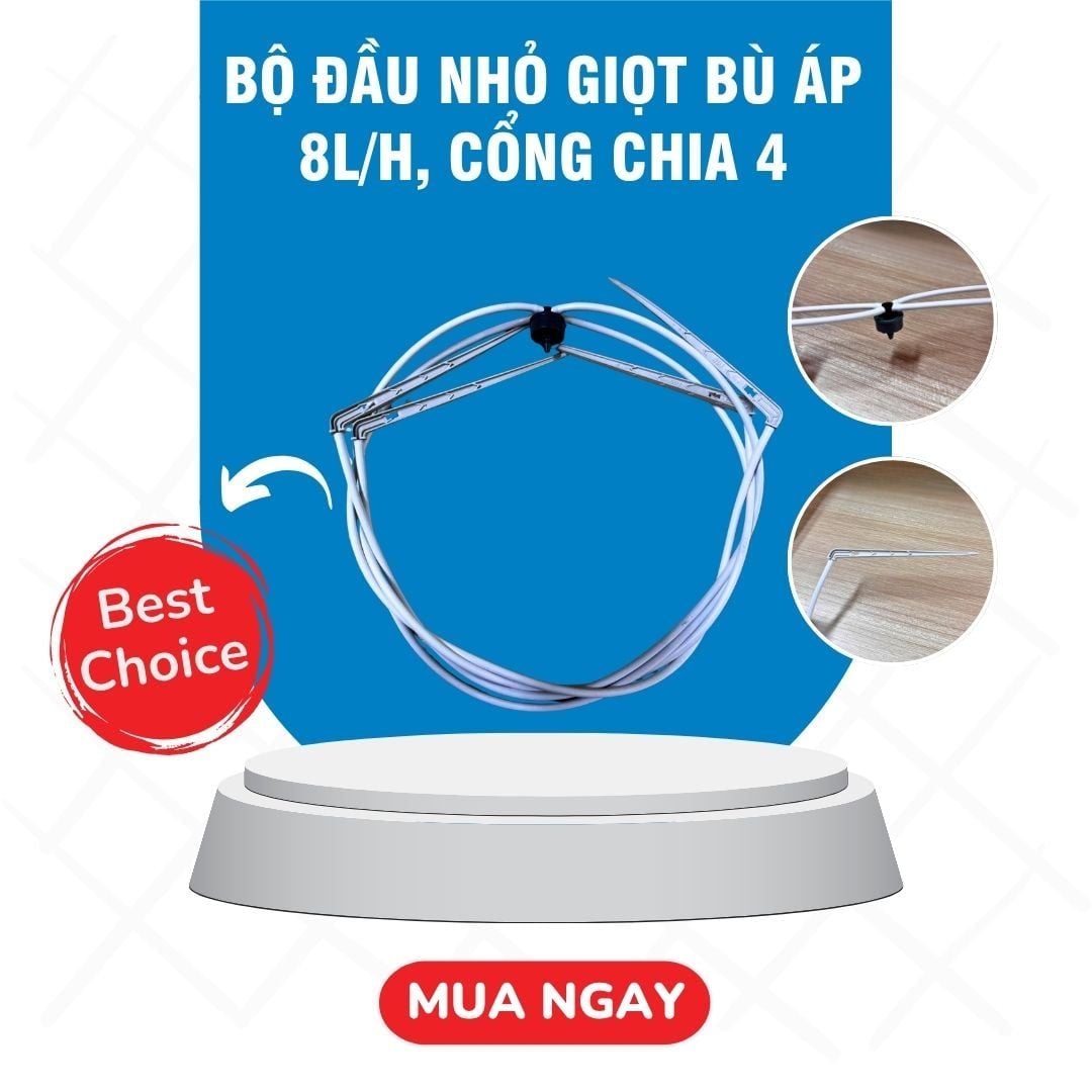  Bộ đầu nhỏ giọt Naan 8l/h, cổng chia 4 