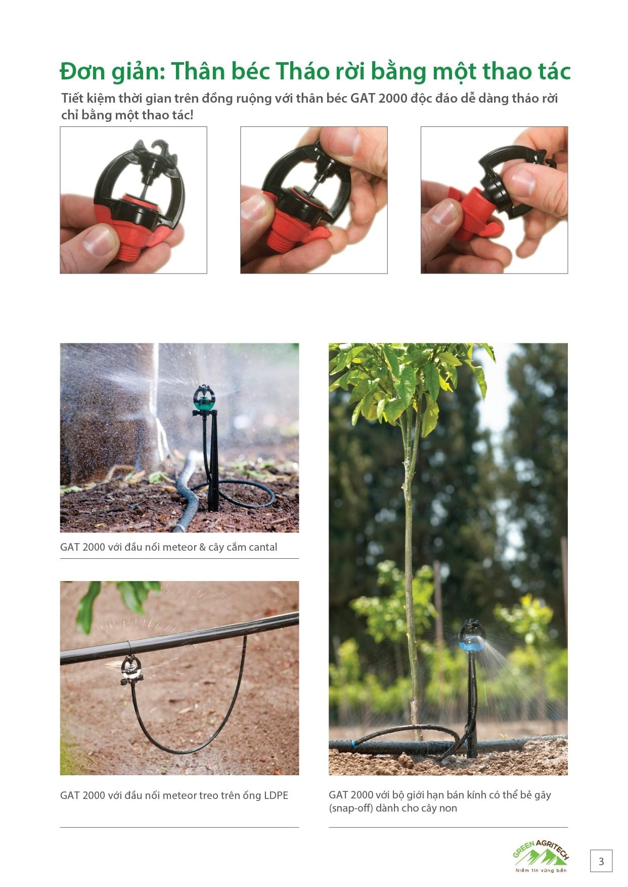  Béc tưới phun mưa bù áp GAT 2000 PC 