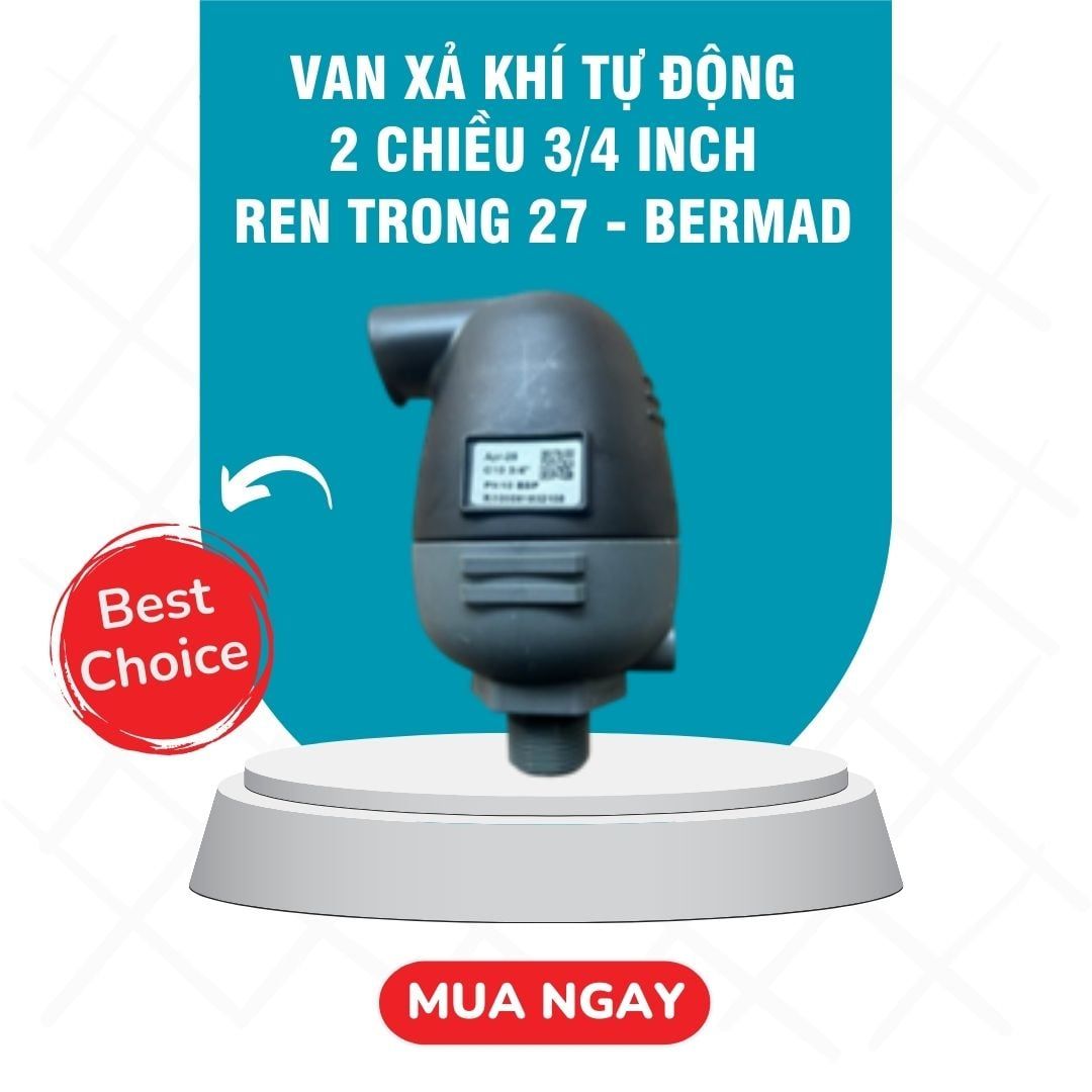  Van Xả Khí Tự Động 2 chiều 3/4 inch, ren trong 27 - Bermad 