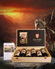 Combo 6 chai rượu vang Victory Shiraz Premium + hộp gỗ