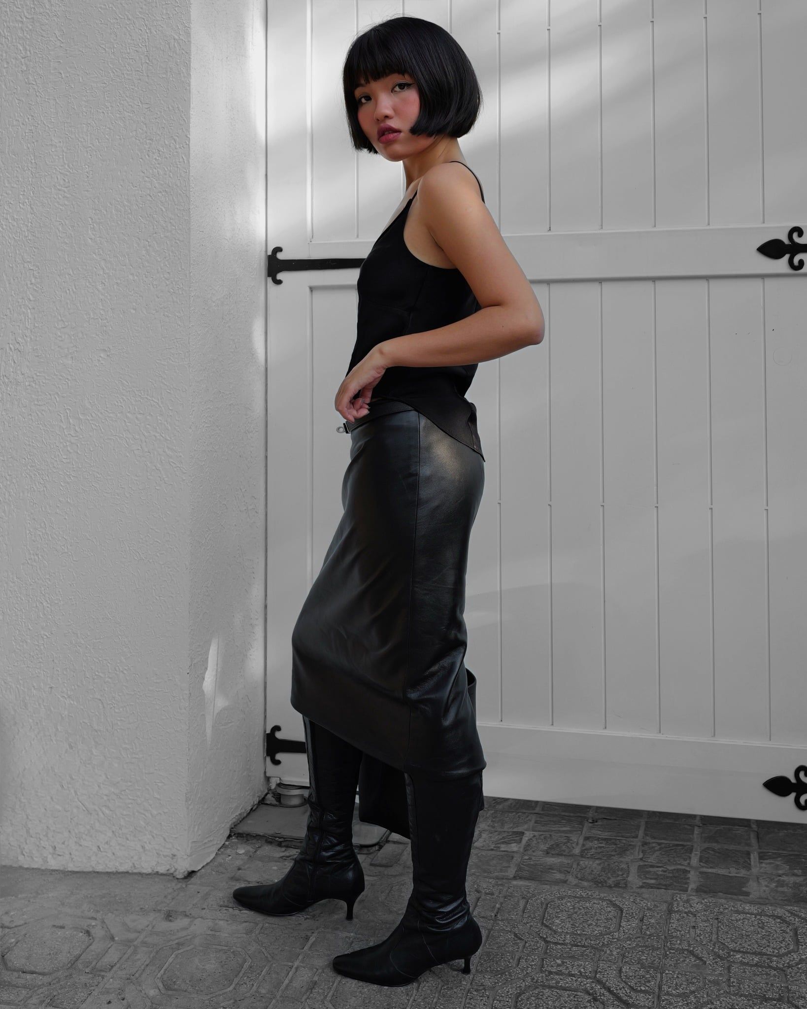 Midi Leather Skirt