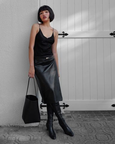  Midi Leather Skirt 