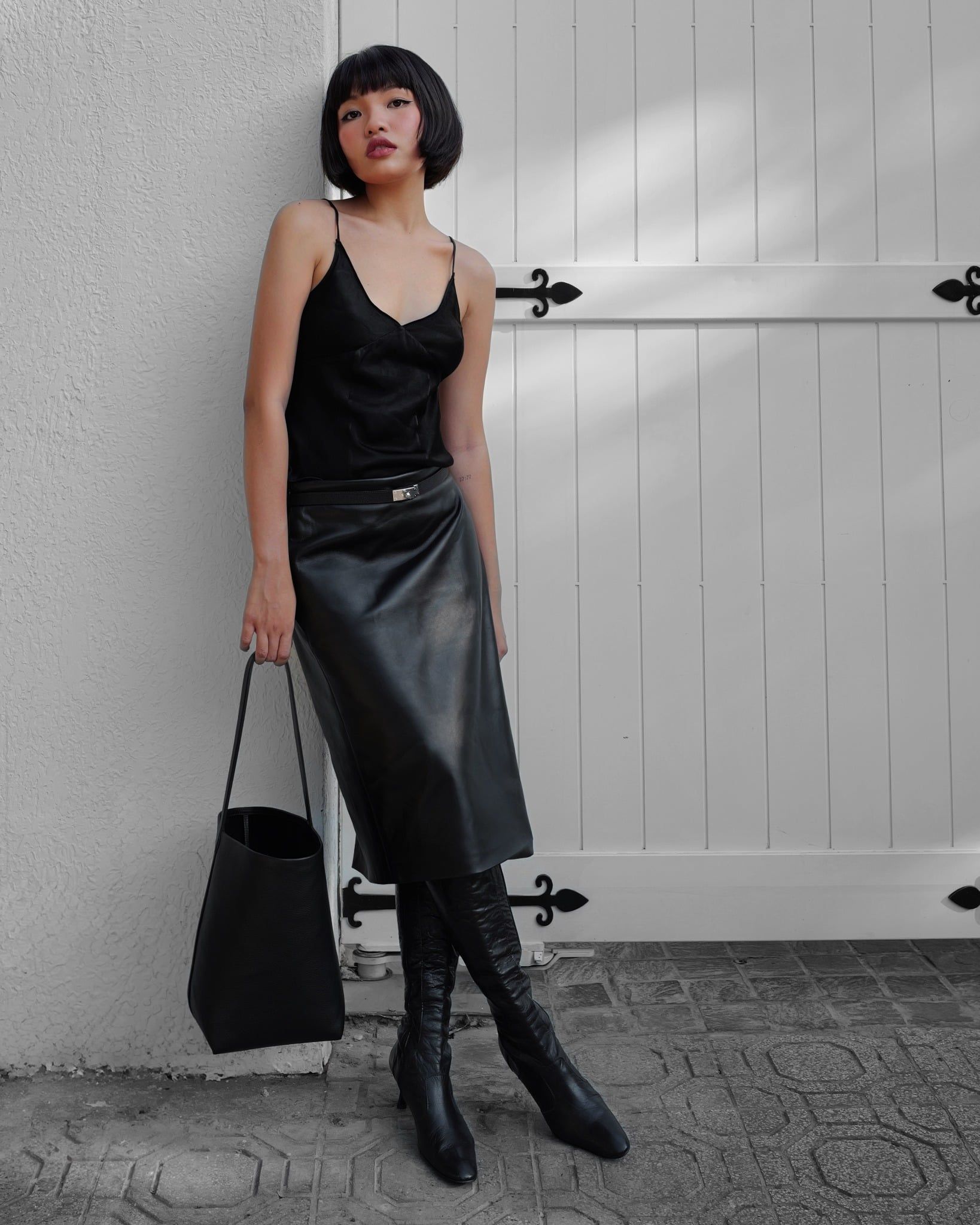 Midi Leather Skirt