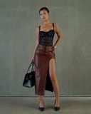 Slit Leather Skirts
