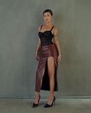 Slit Leather Skirts