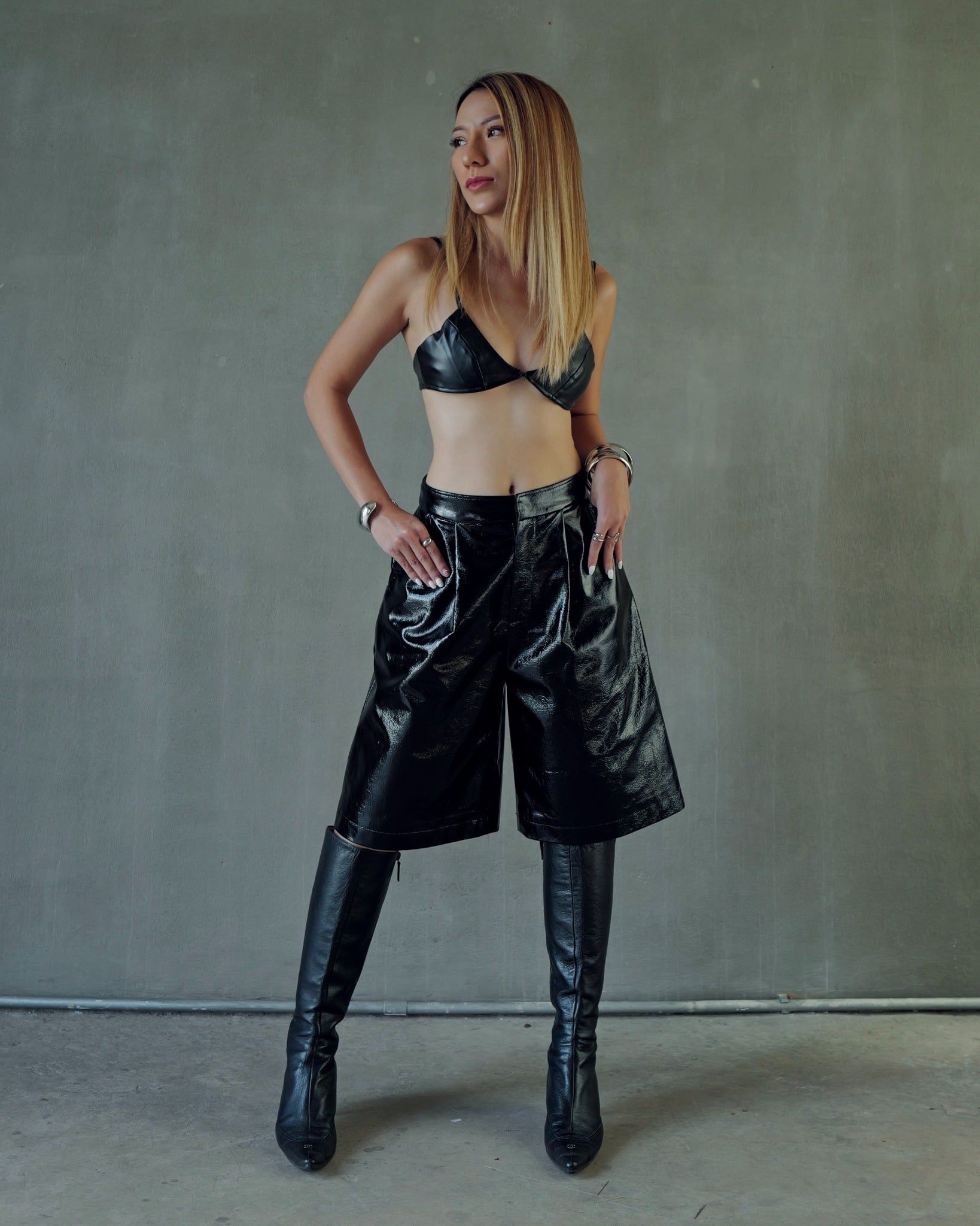 Unisex Leather Shorts