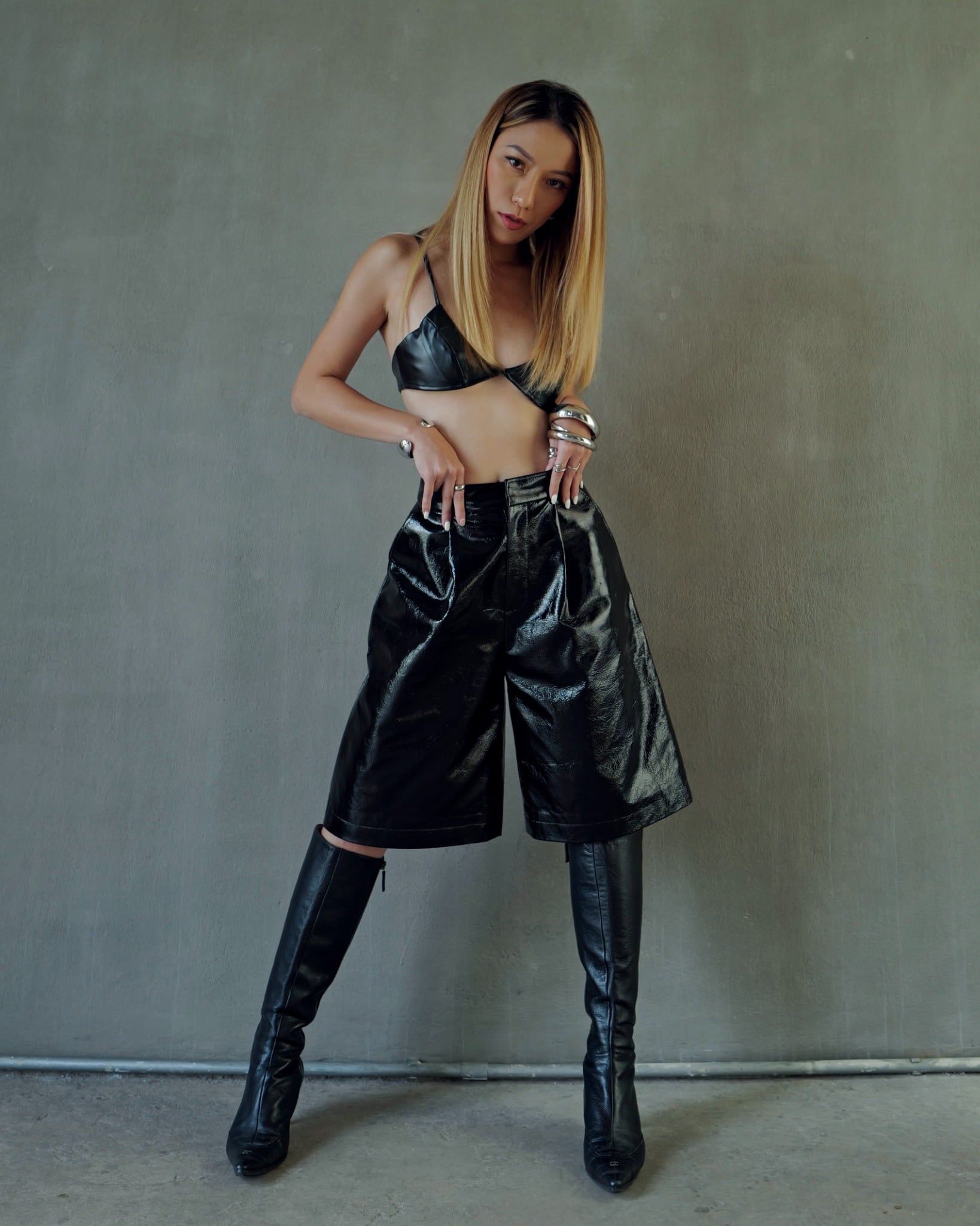 Unisex Leather Shorts