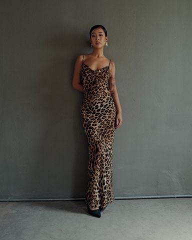  Sheer Leopard Dress 