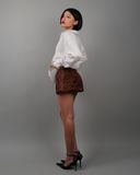 Leopard-Print Mini Leather Skirt