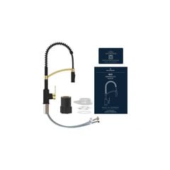 Vòi rửa bát Wasserwerk WK 3 black/matt gold, with spiral spring 700558