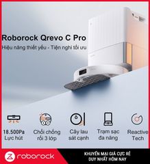 Robot Hút Bụi Lau Nhà Roborock Qrevo C Pro Trắng/ Đen