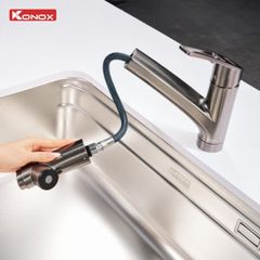 Vòi rửa bát konox phong cách Nhật Bản Kira Gun Metal