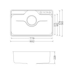 CHẬU RỬA BÁT 1 HỐ NOBINOX LIKEN NL725D